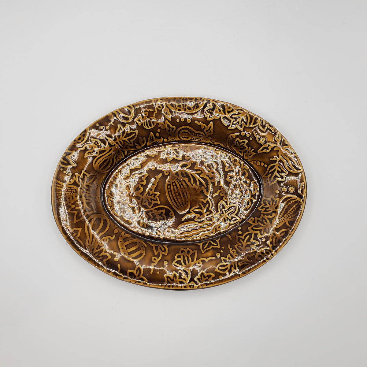 Earth & Fire Collection - Pumpkin Gourd Textured Dish
