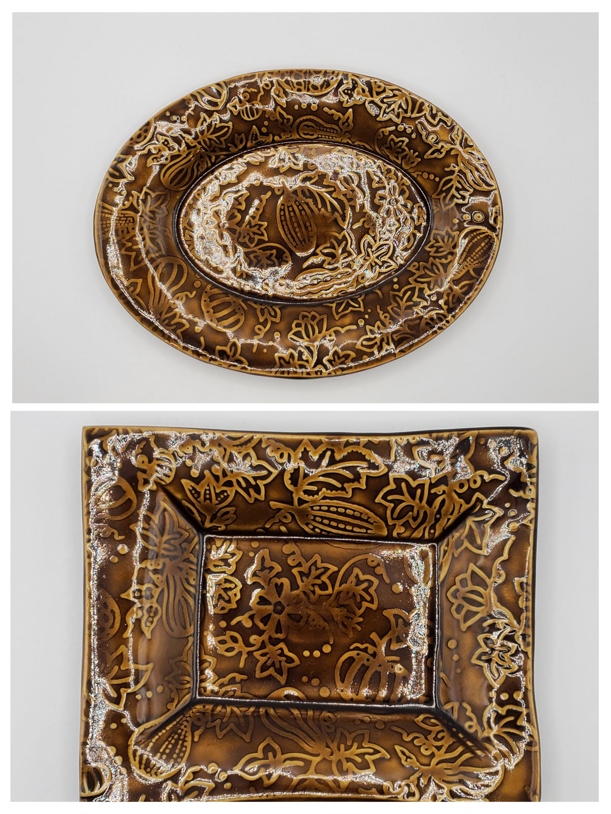 Earth & Fire Collection - Pumpkin Gourd Textured Dish
